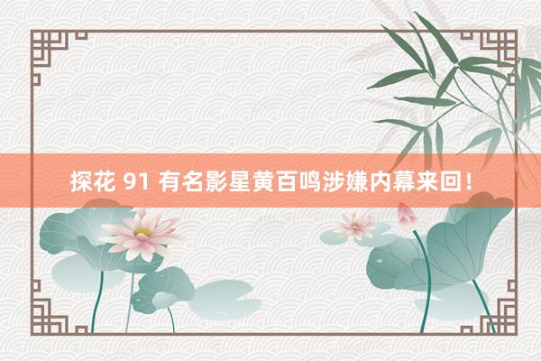 探花 91 有名影星黄百鸣涉嫌内幕来回！