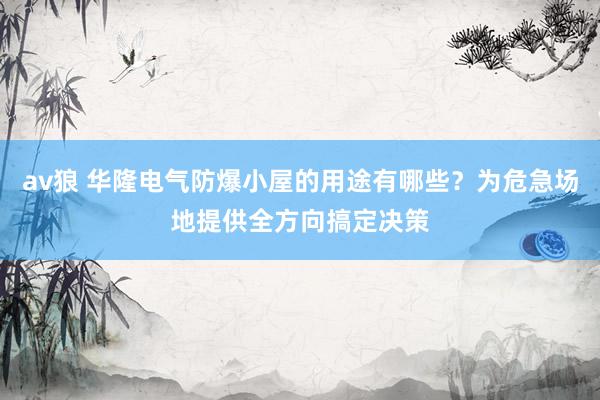 av狼 华隆电气防爆小屋的用途有哪些？为危急场地提供全方向搞定决策