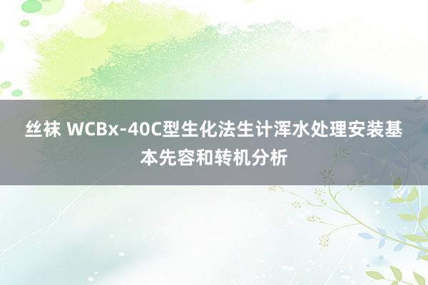 丝袜 WCBx-40C型生化法生计浑水处理安装基本先容和转机分析