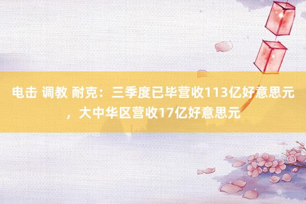 电击 调教 耐克：三季度已毕营收113亿好意思元，大中华区营收17亿好意思元